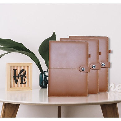 Sổ bìa da A5 nút cài MC - 134